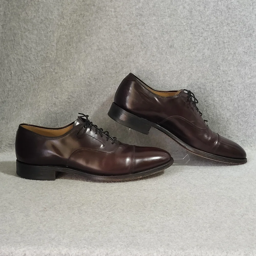 Johnston & Murphy Melton Shoe 10 B/AA Burgundy Leather Oxford Cap Toe 222985